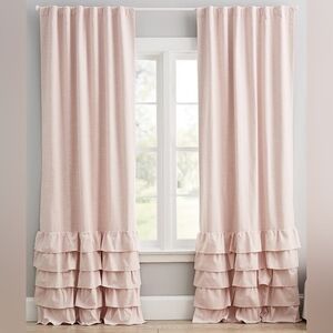 Pottery Barn Kids Pink Ruffled Curtains
